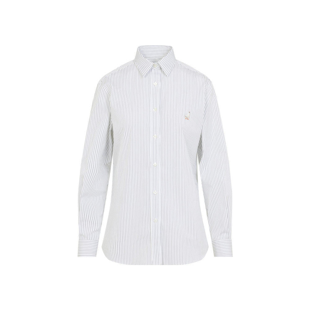 White Slim Stripes Shirt 1