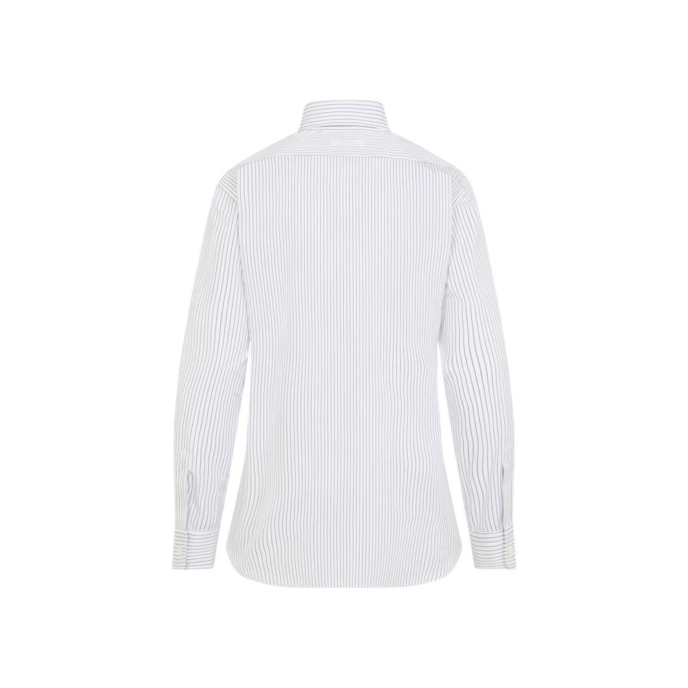White Slim Stripes Shirt 2