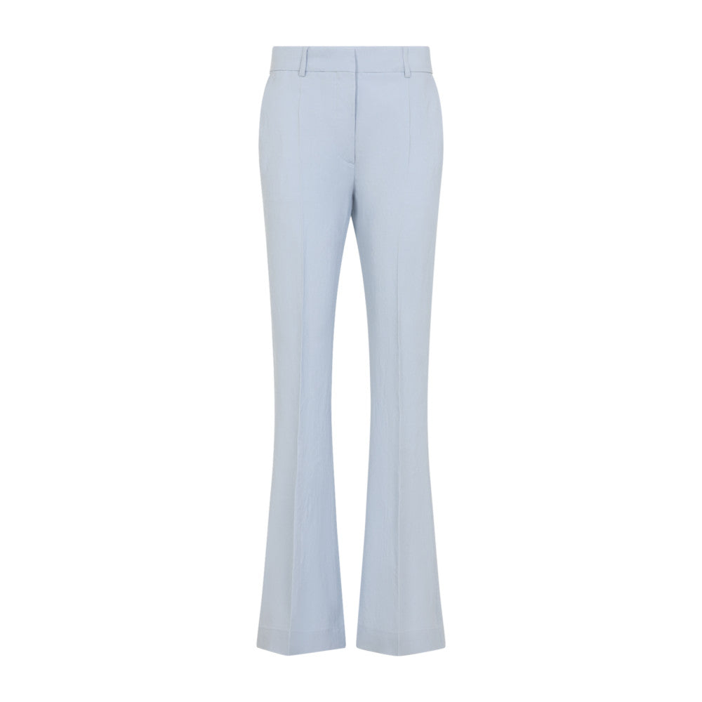 Blue Flared Flat Front Pants 1