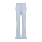 Blue Flared Flat Front Pants 1