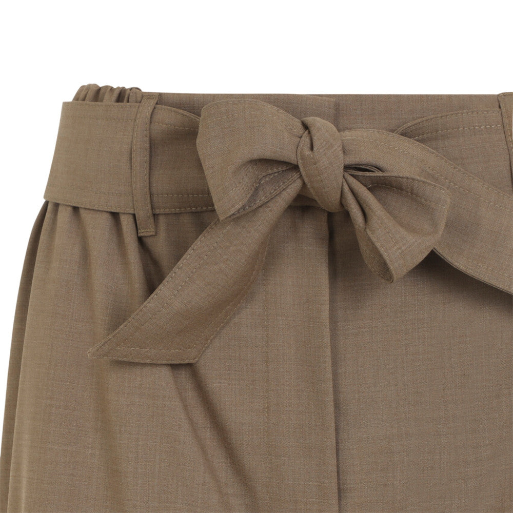 Brown Relaxed Pleated Pants 3