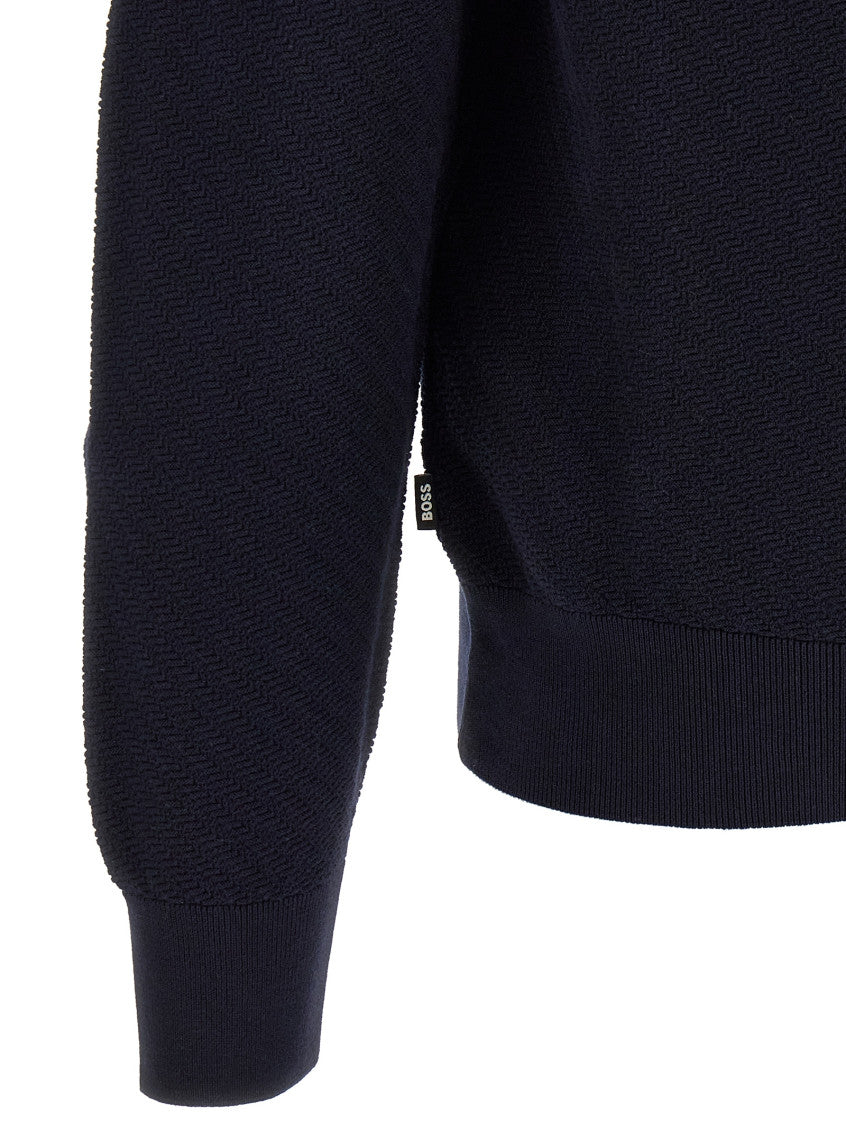 Navy Blue Knitted Sweater 4