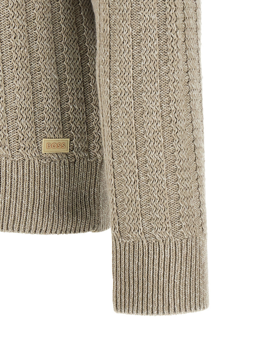 Taupe Crew Neck Sweater 4