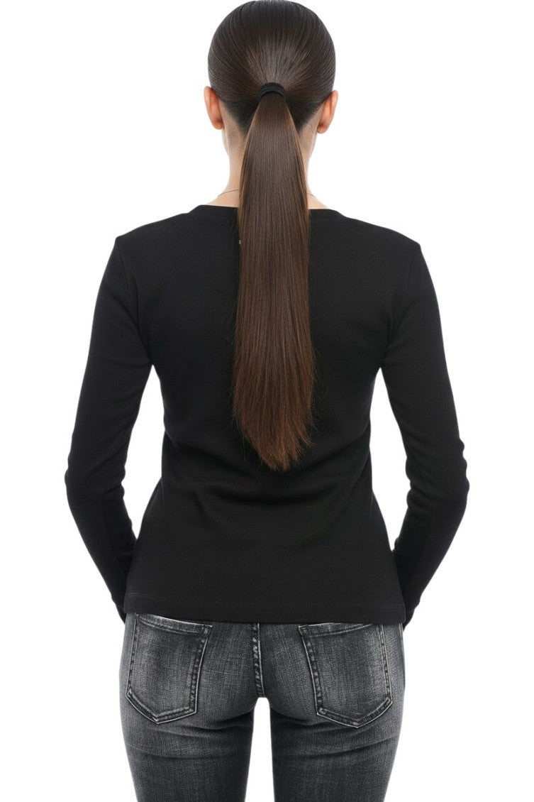 Black Graphic Crew Neck T-Shirt 2