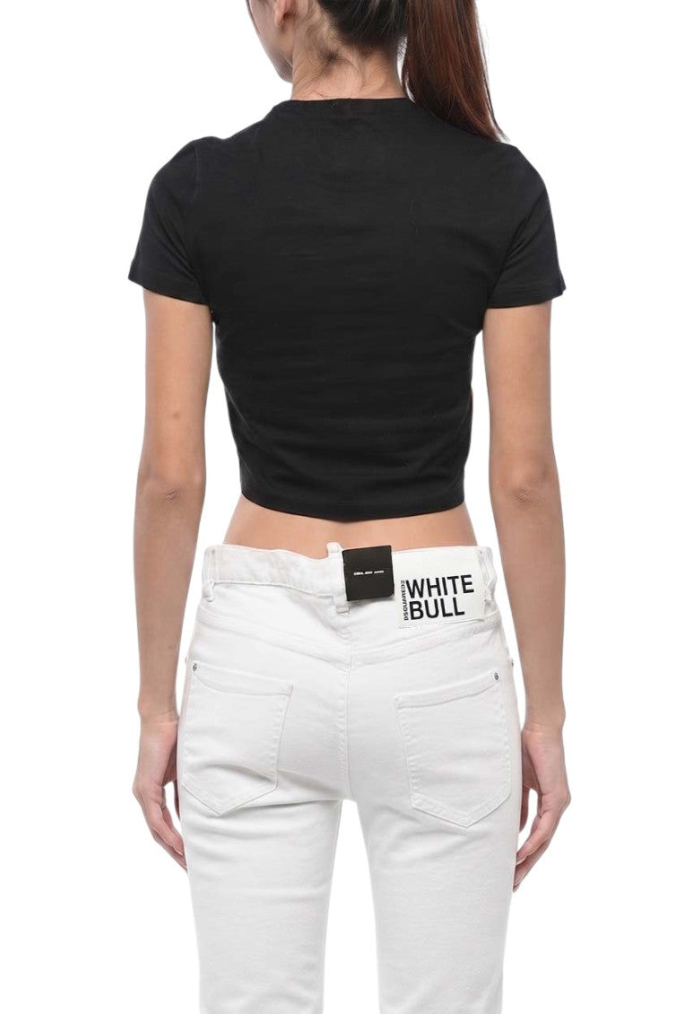 Black Graphic Crew Neck T-Shirt 2