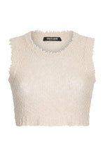 Beige Knitted Crew Neck Top 1
