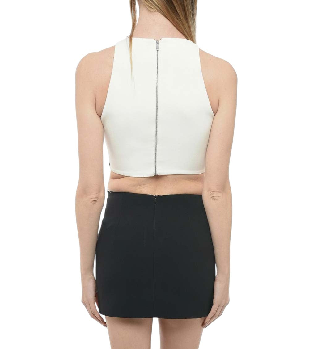 White Embellished Crew Neck Top 2