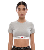 Grey Logo Crew Neck Top 1