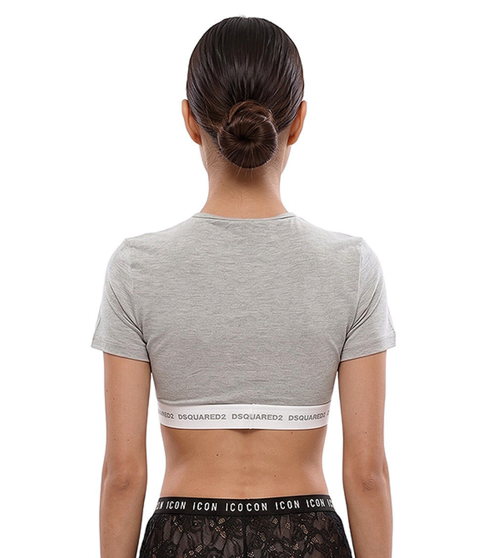 Grey Logo Crew Neck Top 2