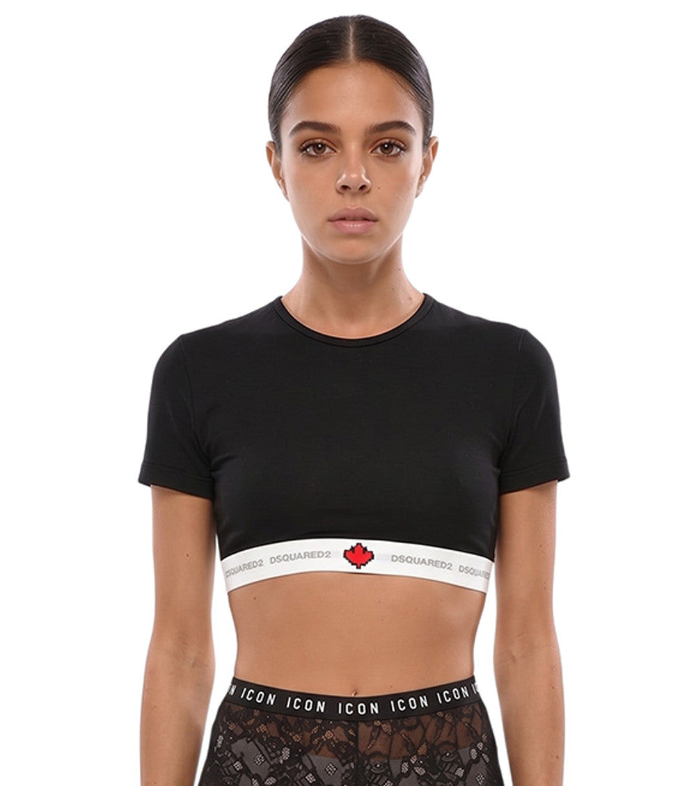 Black Logo Crew Neck Top 1