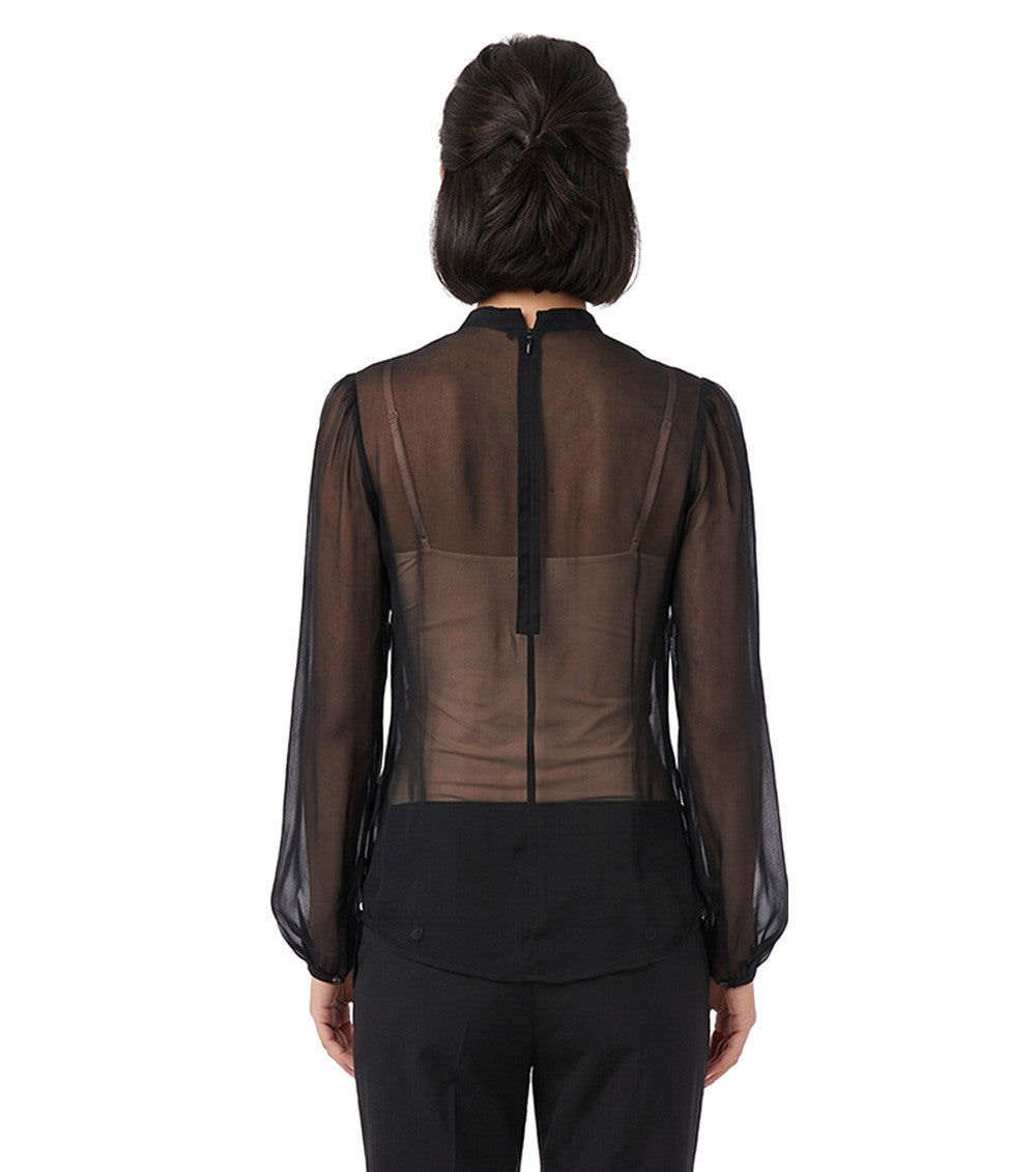 Black Mock Collar Top 2