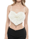 White Sweet Heart Neck Top 1