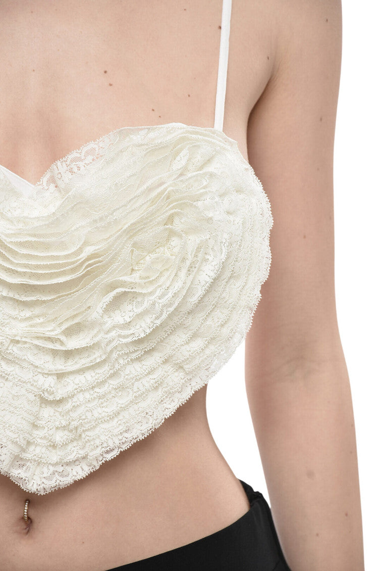 White Sweet Heart Neck Top 3