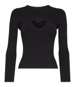 Black Knitted Crew Neck Top 1