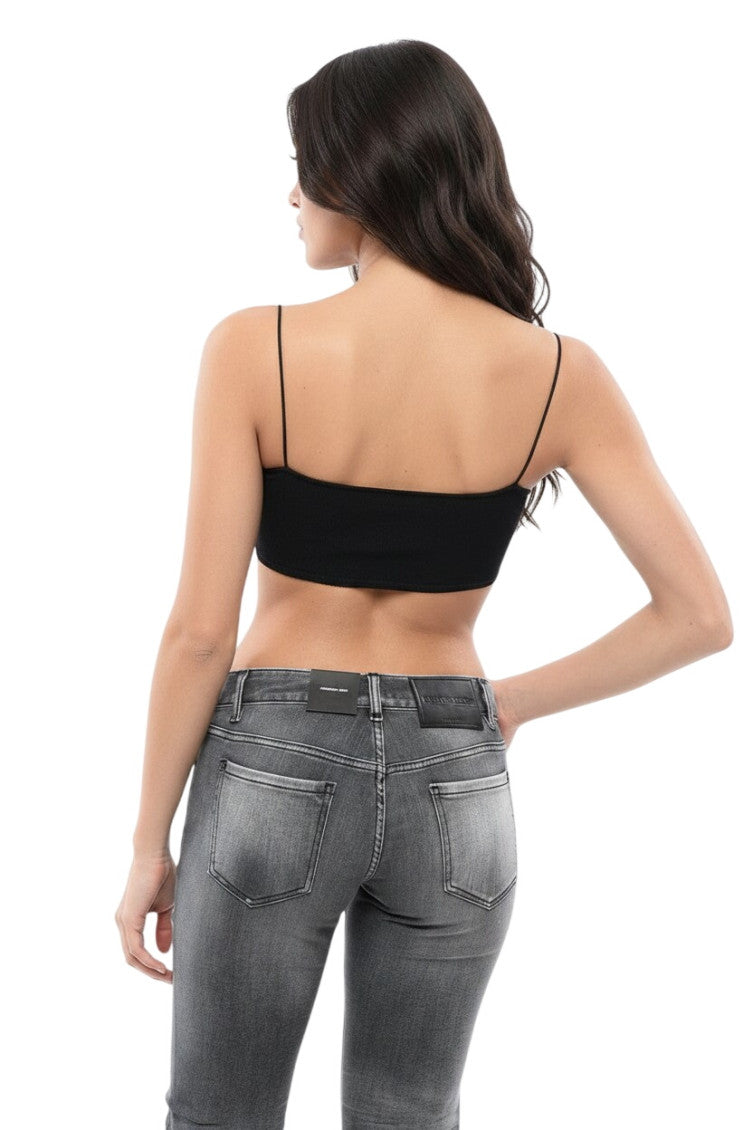 Black Solid Scoop Neck Top 2