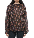 Brown Paisley Crew Neck Top 1