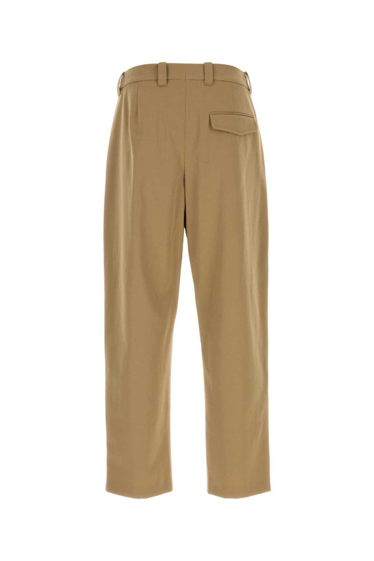 Beige Tapered Pleated Pants 2