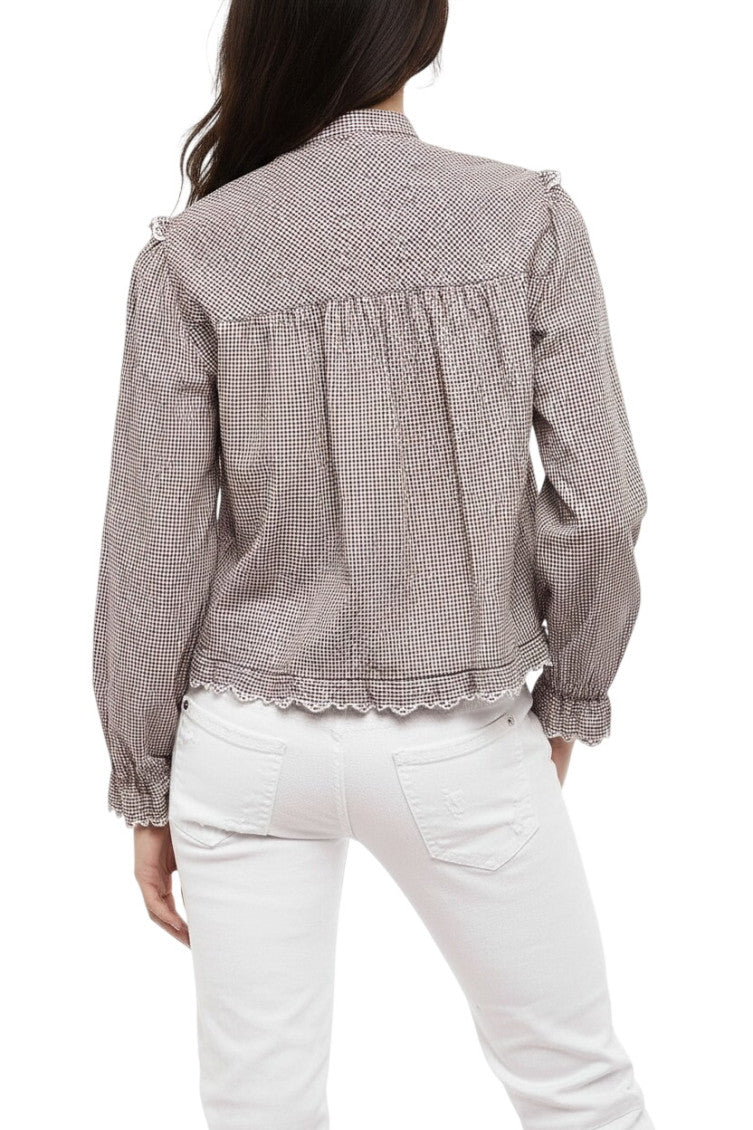 Multicolor Checks Mandarin Collar Top 2