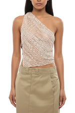 Pink Embellished One Shoulder Top 1