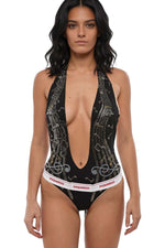 Black Embellished Halter Neck Top 1