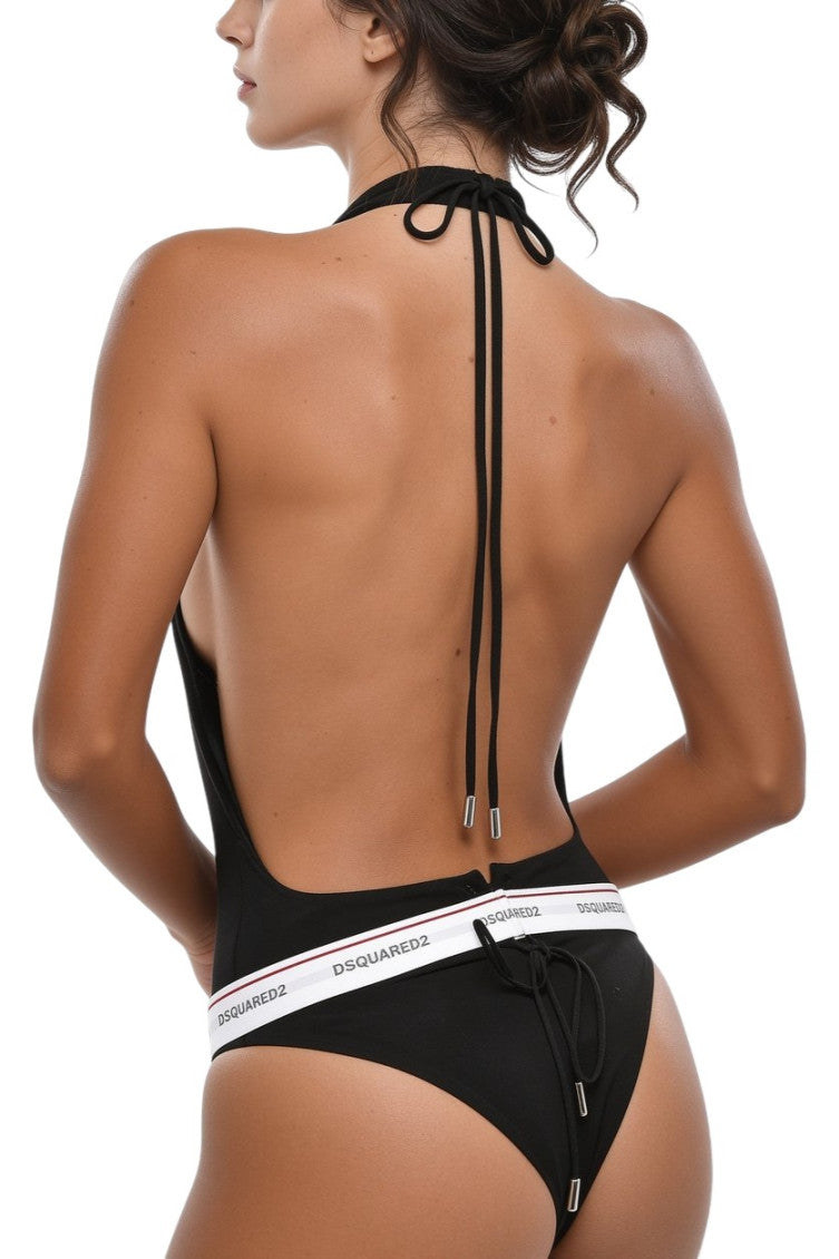 Black Embellished Halter Neck Top 2