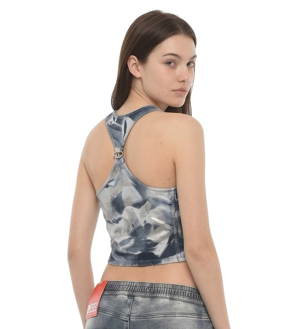 Grey Abstract Crew Neck Top 2