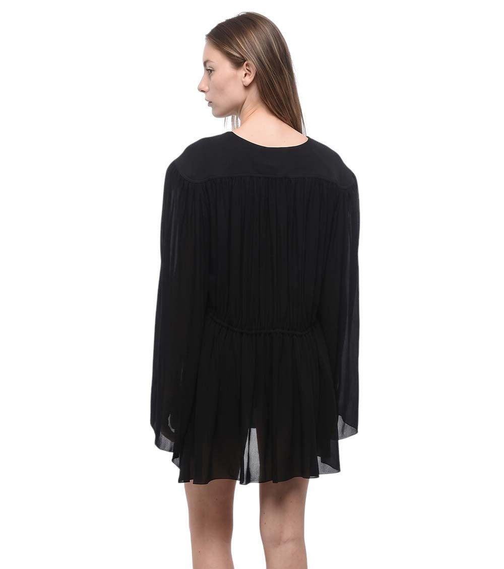 Black V Neck Mini Dress 2