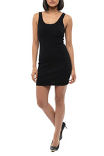 Black Scoop Neck Mini Dress 1