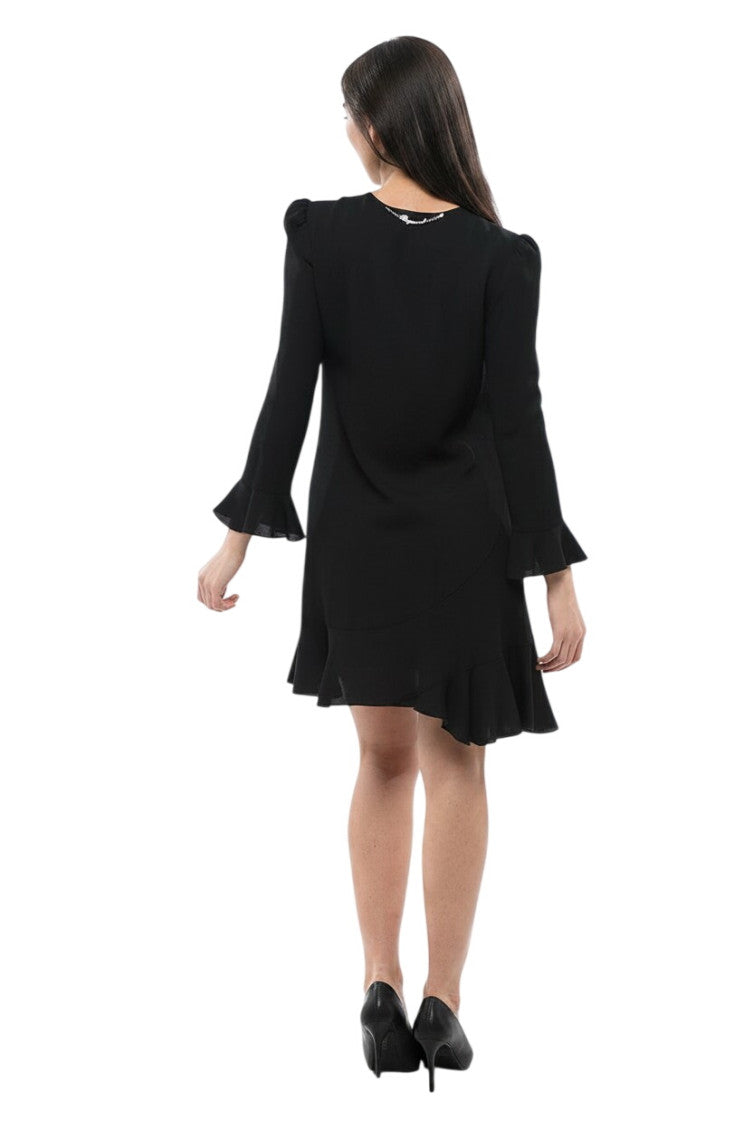 Black Round Neck Mini Dress 2