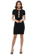 Black Round Neck Mini Dress 1