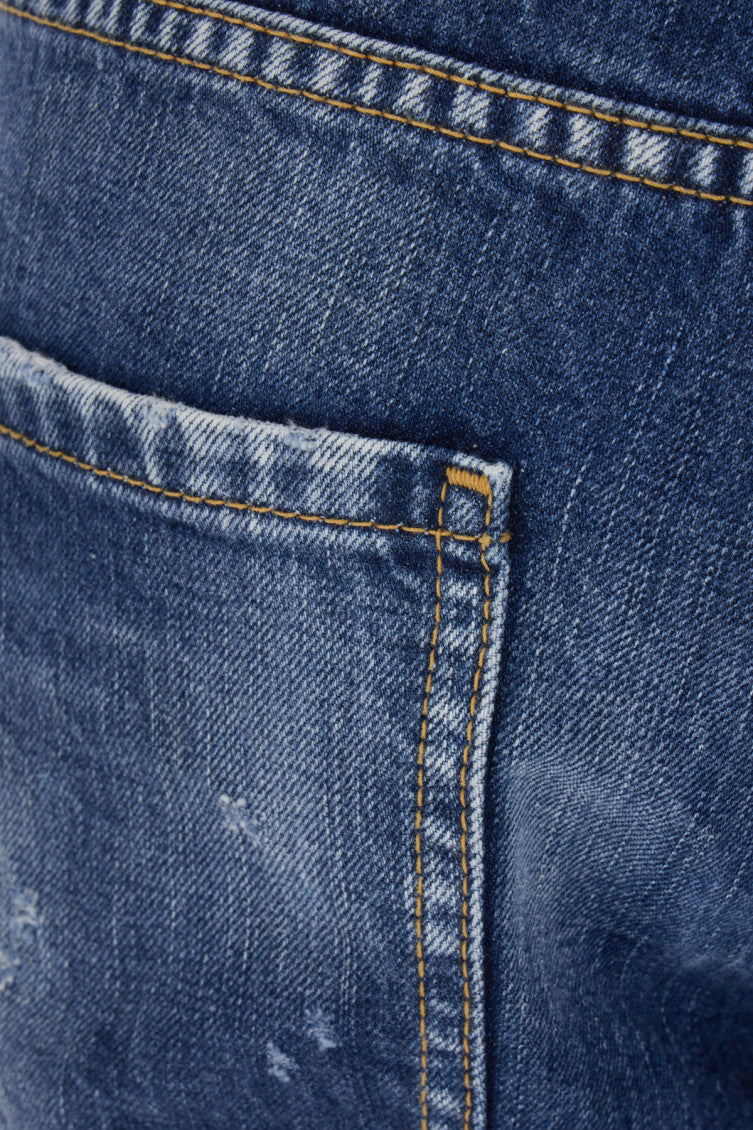 Blue Slim Mid Rise Jeans 3