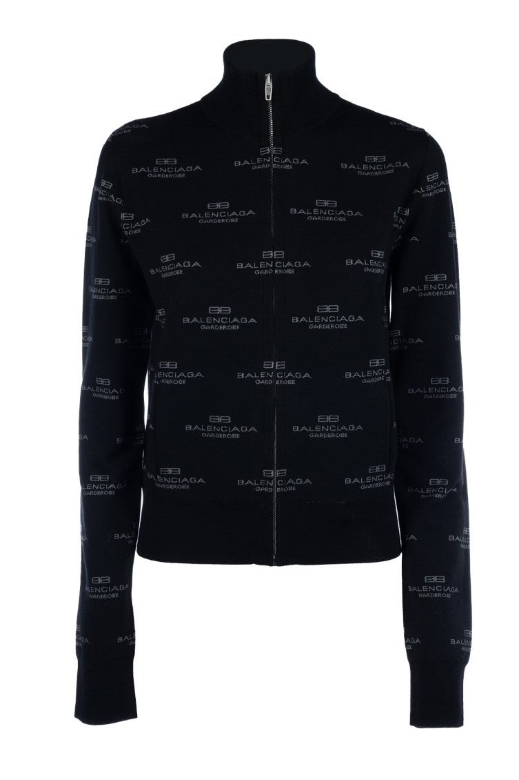 Black Logo Mock Collar Sweater 1