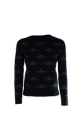 Black Logo Print Crew Neck Sweater 1
