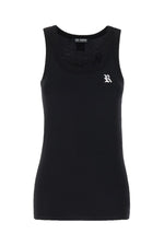 Black Logo Scoop Neck Top 1