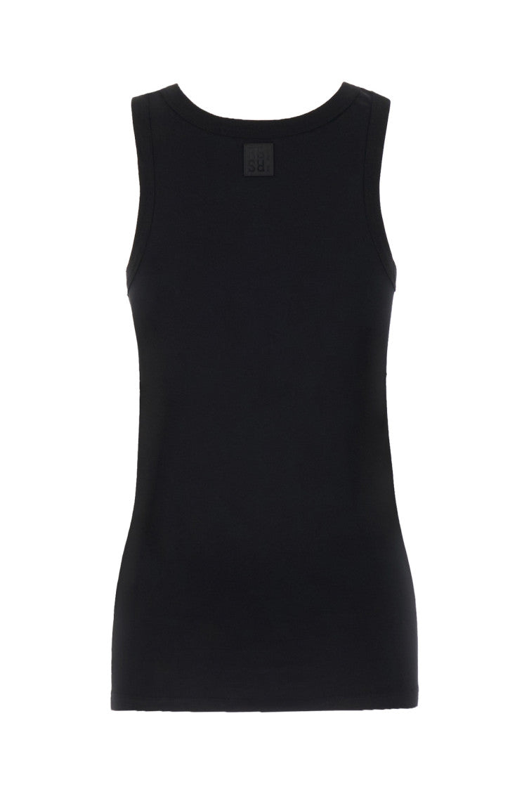 Black Logo Scoop Neck Top 2
