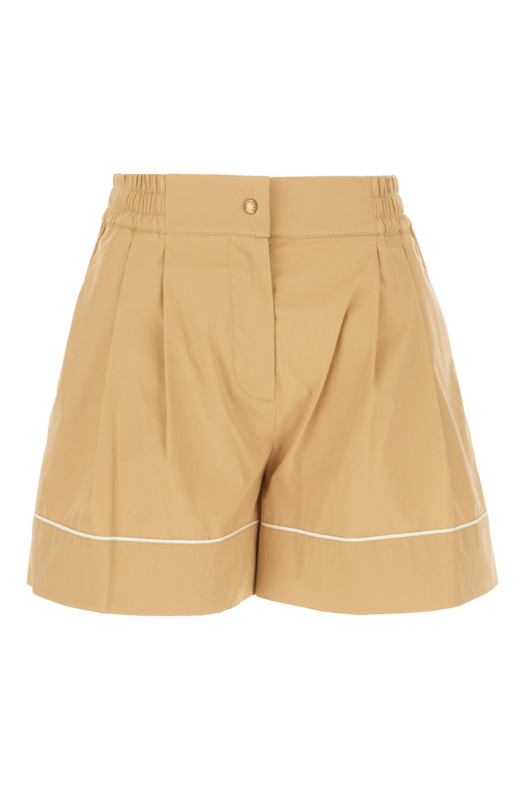 Beige Solid Shorts 1