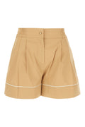 Beige Solid Shorts 1