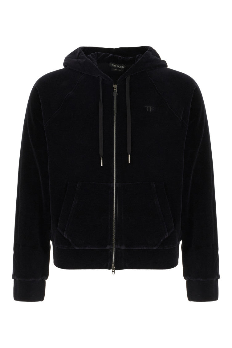 Blue Solid Hood Sweatshirt 1