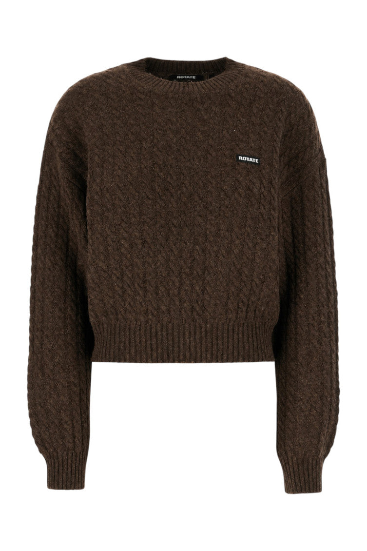 Brown Knitted Crew Neck Sweater 1