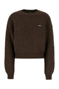 Brown Knitted Crew Neck Sweater 1