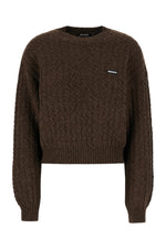 Brown Knitted Crew Neck Sweater 1