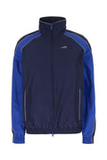 Blue Color Block Mock Collar Sweatshirt 1