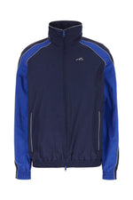 Blue Color Block Mock Collar Sweatshirt 1