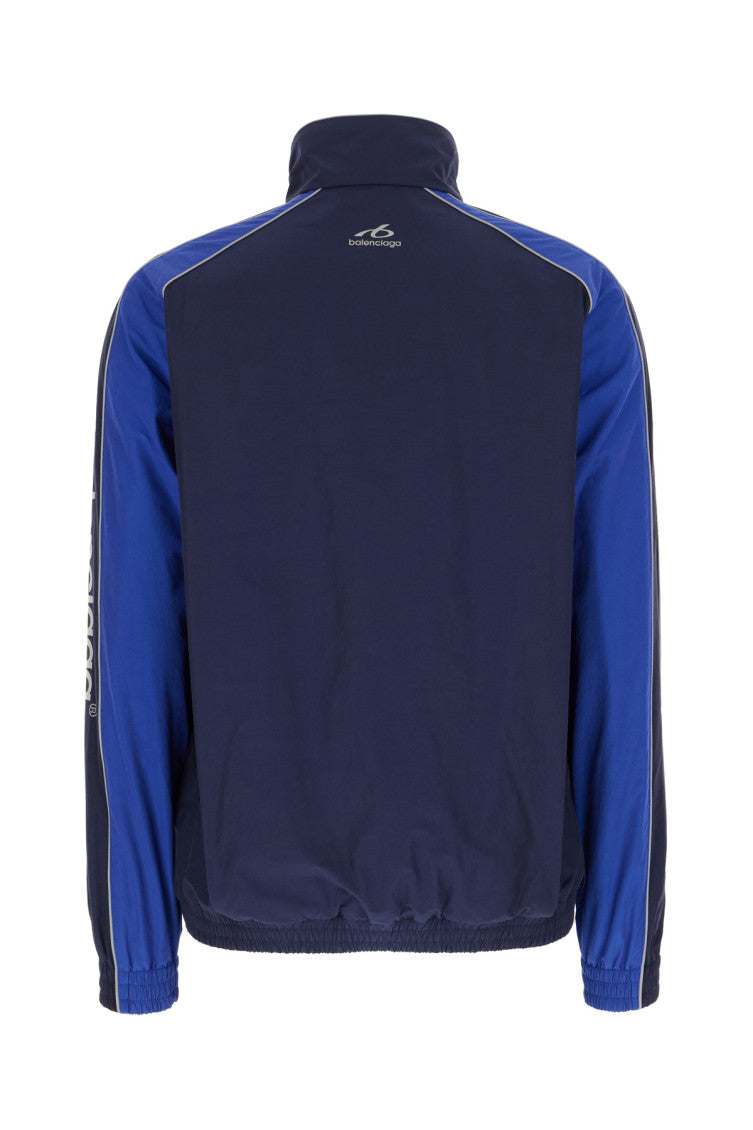 Blue Color Block Mock Collar Sweatshirt 2