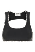 Black Logo Scoop Neck Top 1