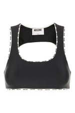Black Logo Scoop Neck Top 1