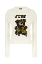 Beige Graphic Crew Neck Sweater 1