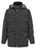 Grey Solid Hooded Jacket 1