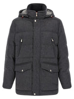 Grey Solid Hooded Jacket 1