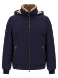 Blue Solid Hooded Jacket 1